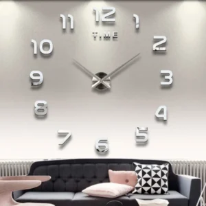 2023 Modern 3D DIY Wall Clock – Quartz, Acrylic Mirror