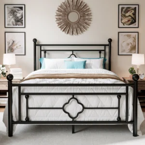 HOOMIC 14" Metal Platform Bed Frame – Victorian Style