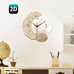 Modern Silent Wooden Wall Clock – Moon Design, Quartz Movement 🕒