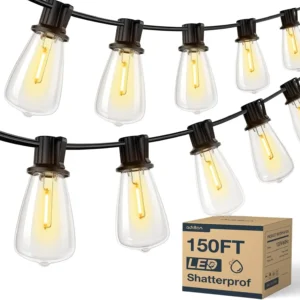 150FT LED Outdoor String Lights – Waterproof, Dimmable, Shatterproof 💡