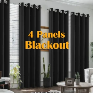 4-Pack Blackout Curtains – Thermal Insulated, Noise-Reducing Grommet Panels
