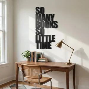 Book Lover Metal Wall Art – “So Many Books”