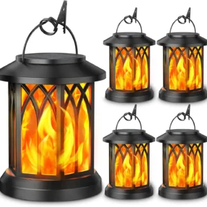 4-Pack Solar Flickering Flame Lanterns