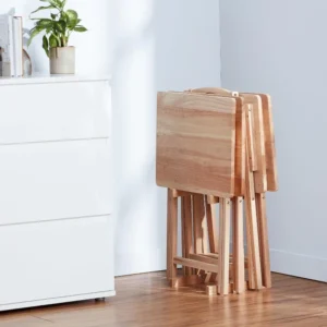 Solid Rubberwood Folding TV Tray Table