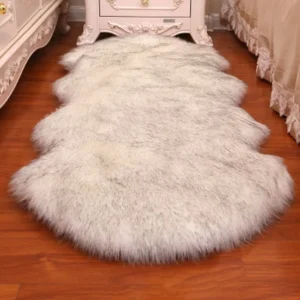 Washable Fluffy Shaggy Long Hair Carpet Floor Protection Non Slip Soft Rugs Faux Fur Bedroom Mats Sheepskin Rug