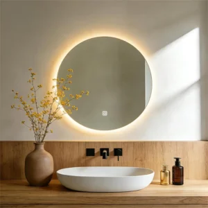 20" Round LED Vanity Mirror with Lights, Dimmable 3-Color Bathroom Mirror